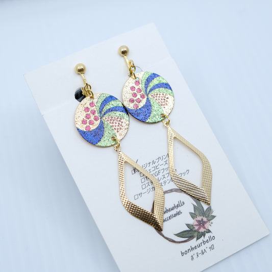 ウェーブプリント ピアス/イヤリング