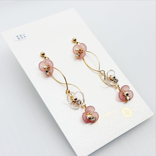 トリプルフラワーウェーブ ピアス/イヤリング