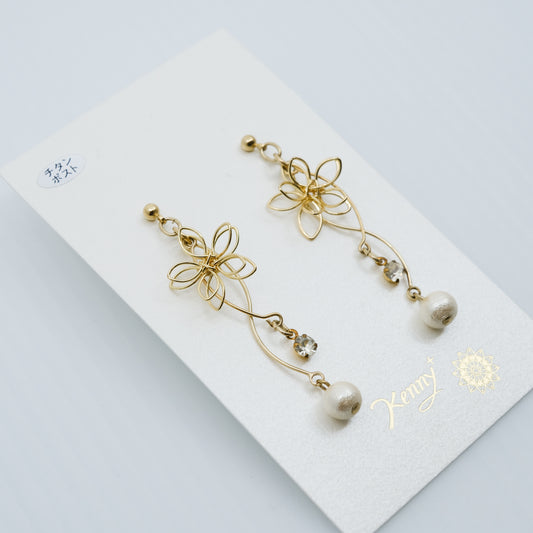 コットンパール・フラワー ピアス/イヤリング