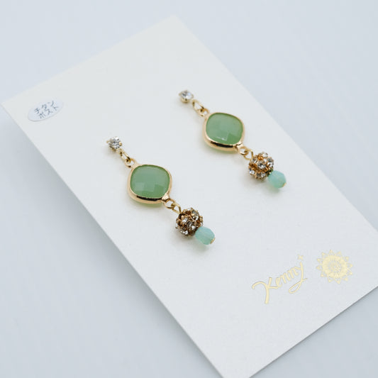 スクエアカラービジュー ピアス/イヤリング