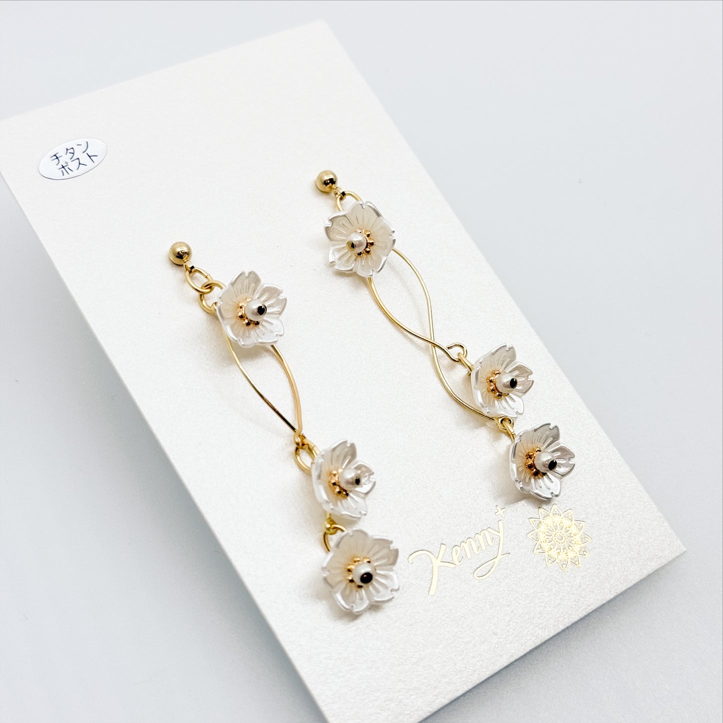 トリプルフラワーライン ピアス/イヤリング