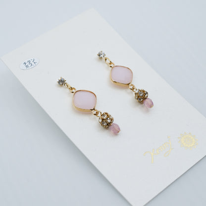 スクエアカラービジュー ピアス/イヤリング