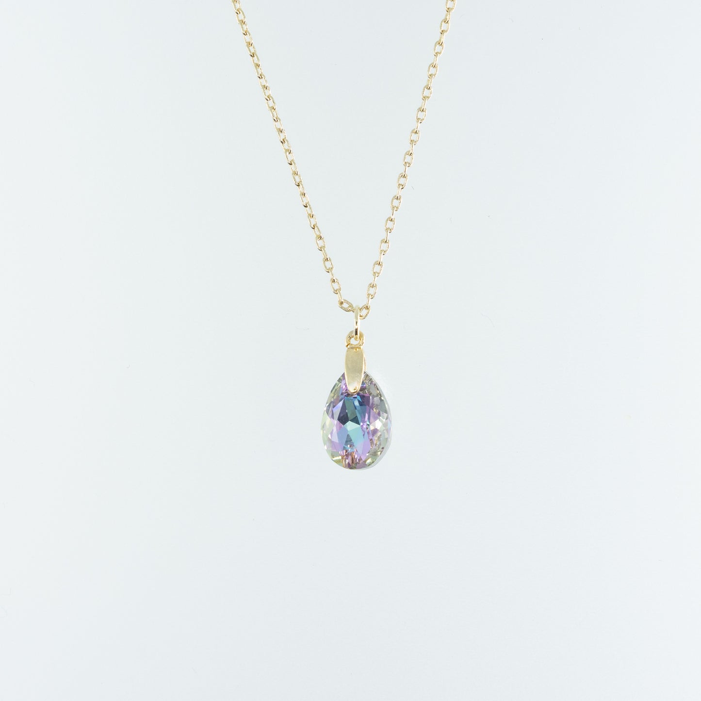 しずく型クリスタルガラスネックレス